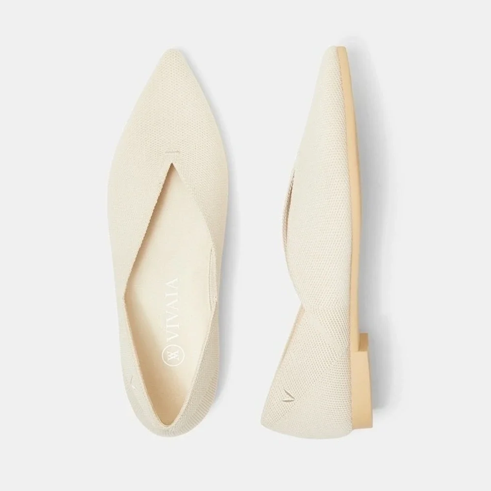 VIVAIA Pointed-Toe V-Cut Flats EU 40 / US 9 - Picture 1 of 8